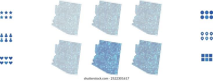 Arizona Map made from different icons