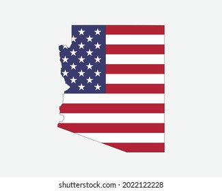 Arizona Map on American Flag. AZ, USA State Map on US Flag. EPS Vector Graphic Clipart Icon