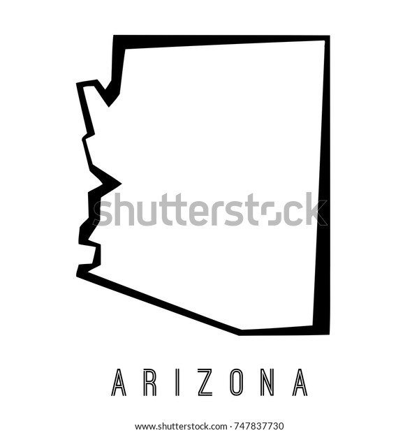 Arizona Map Outline Us State Shape Stock Vector (Royalty Free) 747837730