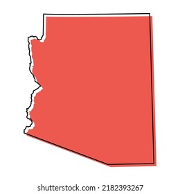 Arizona map shape, united states of america. Flat concept icon symbol vector illustration .