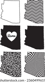 Arizona Map Shape Vector Pack Graphic