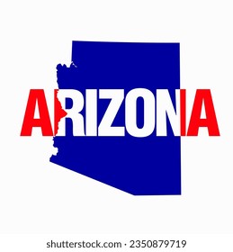 Arizona map typography vector illustration.