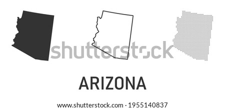 Arizona map. Map of the United States of America made of dots, line and whole. Vector illustration.