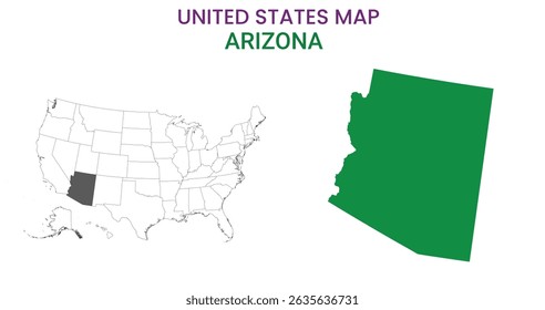 Arizona map of USA state. Arizona map vector illustration. Arizona vector map on white background.
