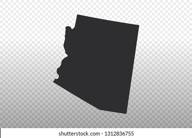 Arizona Map - USA, United States of America map, World Map International vector template isolated on transparent background - Vector illustration eps 10