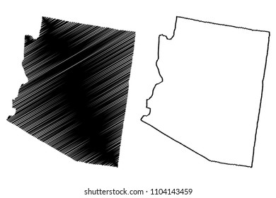 Arizona map vector illustration, scribble sketch Arizona map