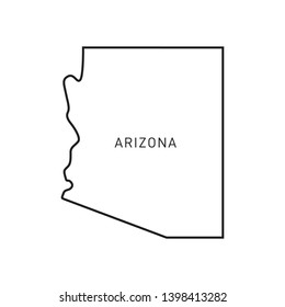 Arizona Map Vector Outline Design Template. Editable Stroke