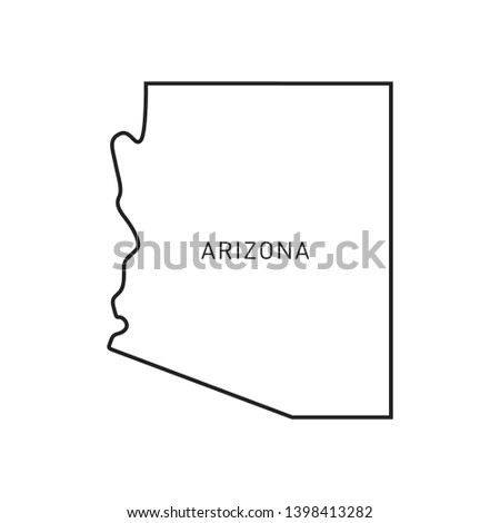 Arizona Map Vector Outline Design Template. Editable Stroke