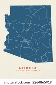 Arizona map vector poster and flyer