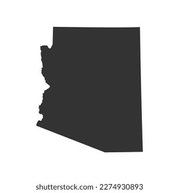 Arizona map vector. Map of Arizona state silhouette vector