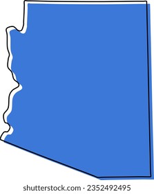 arizona map, arizona vector stylized, arizona outline stylized, arizona