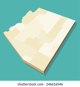 Arizona Map Vector Three Dimensional