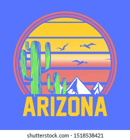 ARIZONA MOUNTAIN, SLOGAN PRINT VECTOR