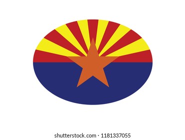 Arizona National Flag Circle Shape Country Emblem State Symbol