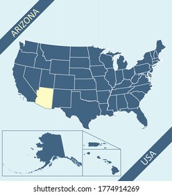 Arizona auf der US-Karte, Vektorgrafik