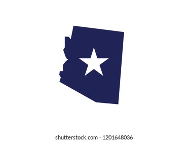 Arizona outline map black USA state borders black vector illustration