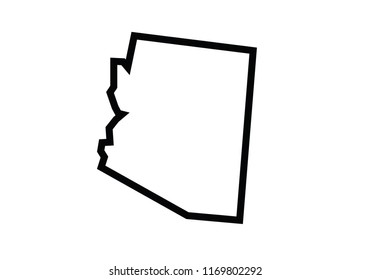 Arizona Outline Map Country Shape 