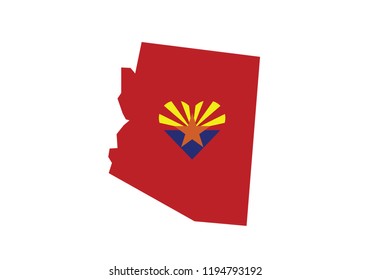 Arizona Outline Map Country Shape Heart Symbol Love State Borders