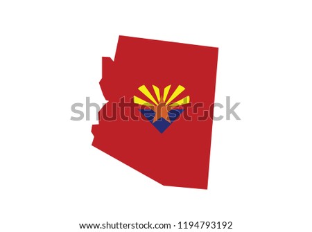Arizona outline map country shape heart symbol love state borders