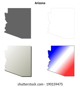 Arizona Outline Map Set - Vector Version