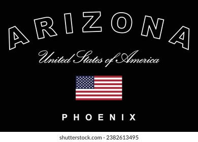 Arizona Phoenix United States Of America vector typography t-shirt graphics design city