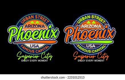 Arizona Phoenix USA typography design for t shirts print