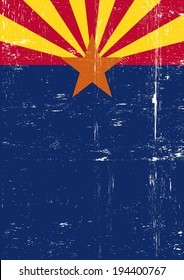 Arizona poster. A grunge vertical flag of arizona for your publicity.