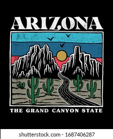 Arizona print design for t-shirt prints, posters and other uses.