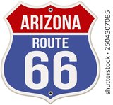  Arizona Route 66 road sign vector illustration