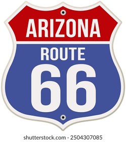  Arizona Route 66 road sign vector illustration