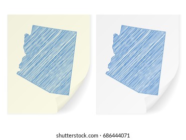 Arizona scribble map on a white background.
