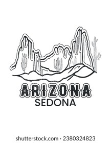 Arizona Sedona Vintage T shirt Design.