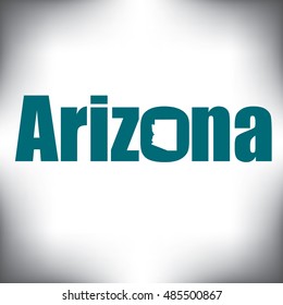 The Arizona shape is within the Arizona name in this state graphic 