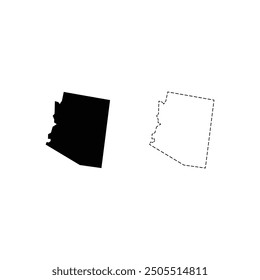 Arizona silhouettes maps vector transparent background