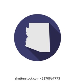 Arizona state circle map with long shadow