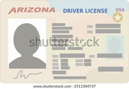 Arizona state driver's license in flat design style (cut out)