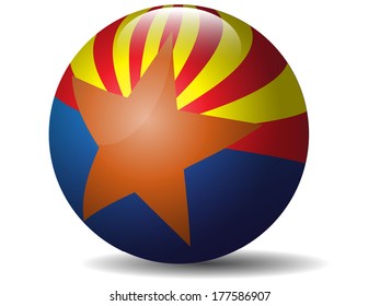 Arizona State Flag globe.Vector