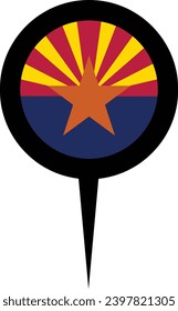 Arizona State Flag Location Pin