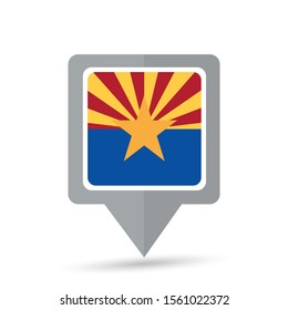 Arizona state flag map icon. Vector illustration.