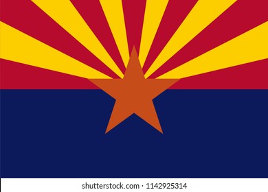 Arizona State Flag Seal Love Heart United States America American Illustration