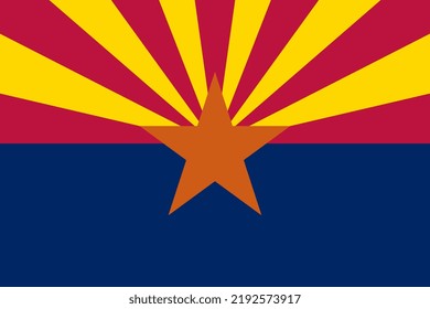 Arizona state flag. Vector illustration.