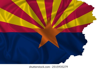 Arizona State flag vector with torn edges on transparent background