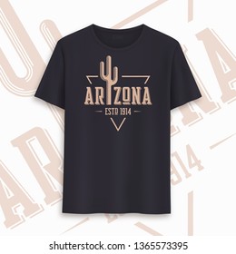 Arizona state graphic t-shirt design, typography, print. Vector illsutartion.