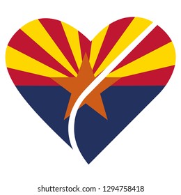 Arizona state heart flag vector