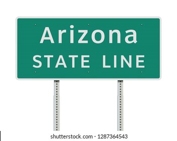 Arizona State Line green road sign