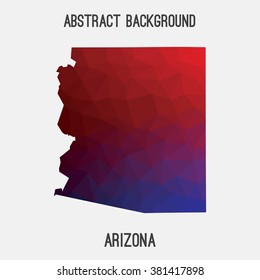 Arizona state map in geometric polygonal style.Abstract tessellation,modern design background. Vector illustration EPS8