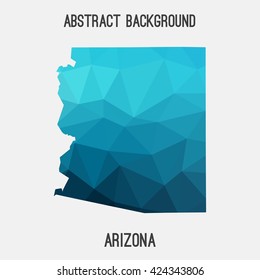 Arizona state map in geometric polygonal style.Abstract tessellation,modern design background. Vector illustration EPS8