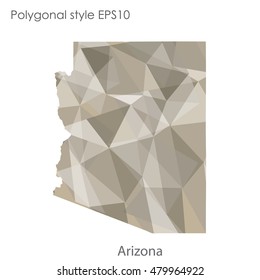 Arizona state map in geometric polygonal style.Abstract gems triangle,modern design background. Vector illustration EPS10