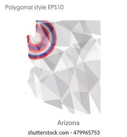 Arizona state map in geometric polygonal style.Abstract gems triangle,modern design background. Vector illustration EPS10