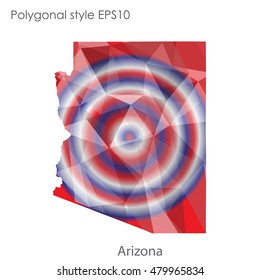 Arizona state map in geometric polygonal style.Abstract gems triangle,modern design background. Vector illustration EPS10